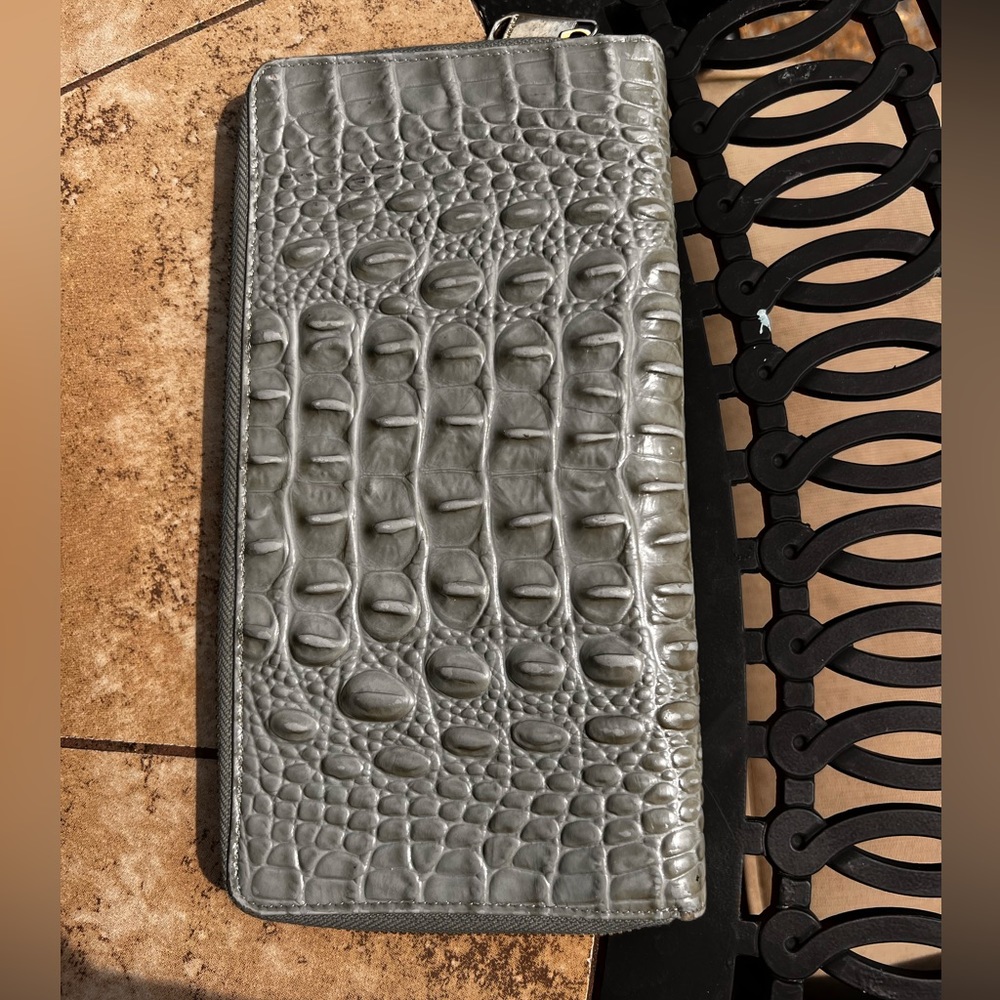 Sage Green Brahmin Skylar travel wallet/wristlet